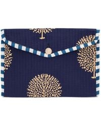 At Last - Cotton Clutch Bag In French Navy - Lyst