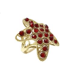 Farra - Garnet Stone Star Shaped Ring - Lyst