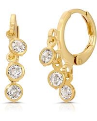 Glamrocks Jewelry - Cz Shaker Huggie Hoops - Lyst