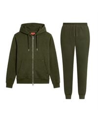 Maison Tangerine - Premium Cotton Zip-Up Hoodie & Joggers Tracksuit Set Khaki For - Lyst