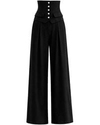 Julia Allert - Buttoned Corset-Waist Tailored Trousers - Lyst