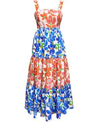 Lavaand - The Isla Organic Cotton Maxi Dress In Blue & Pink Floral - Lyst