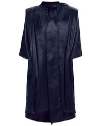 Monosuit - Sleeve High Neck Cut-Out Draped Belted Satin Loose Fit Casual Midi Dress Lullaby - Lyst
