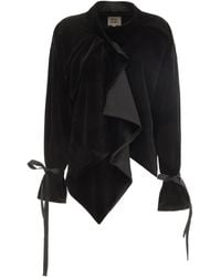 Julia Allert - Evening Velvet Wrap Jacket With Silk Lining - Lyst