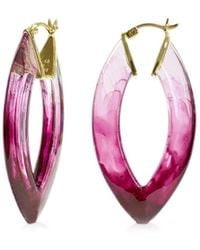 Gold & Honey - Ombre Marquise Lucite Hoop Earrings - Lyst