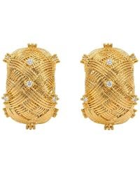 Uchi and Soto - Kin Woven Stone Hoop Earrings - Lyst