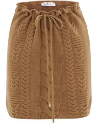 Peraluna - Cable Knit Cashmere Blend Knitwear Mini Skirt - Lyst