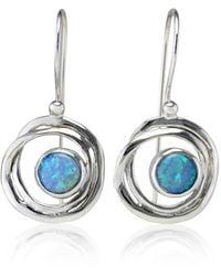 Isla Silver - Handmade Opal Drop Earrings - Lyst