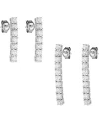 Spero London - Sterling Tennis Earring Long & Short - Lyst