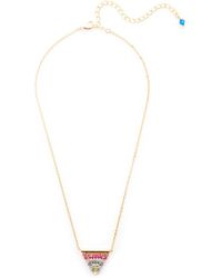 Sorrelli Crystal Encrusted Triangle Pendant Necklace - White