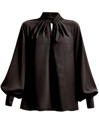 Tia Dorraine - Get Down To Business Satin Oversized Blouse - Lyst