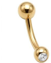 Zahav Jewelry - 10K Solid Double Cz Belly Ring - Lyst
