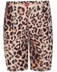 No'design - Leopard Biker Shorts With Flatlock Detail - Lyst