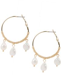 Saachi - Bedrock Hoop Pearl Earring - Lyst