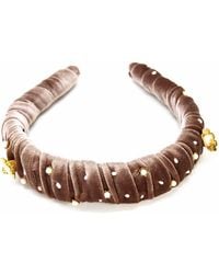 ADIBA - Neutrals Kalmia Handmade Beaded Headband - Lyst