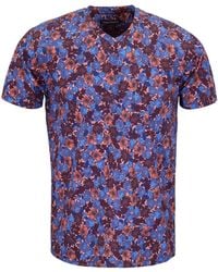 lords of harlech - Maze Ternberg Floral Amber Stretch Cotton V-Neck Tee - Lyst