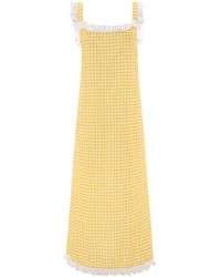 Love Letters X - Dolce Gingham Limone Sleep Dress - Lyst