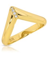Glamrocks Jewelry - Chevron Cz Ring- Clear - Lyst