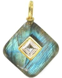 KAMARIA - Labradorite Gemstone Pendant With Topaz - Lyst