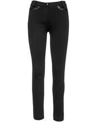 Conquista - Fitted Jeggings With Faux Leather Detail - Lyst