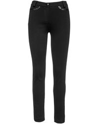 Conquista - Fitted jeggings With Faux Leather Detail - Lyst