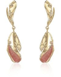 Rare Matters Jewelry - Strawberry Quartz Drop Earrings - Lyst