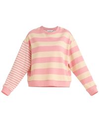 Paisie Contrast Stripe Sweatshirt In Pink & Cream