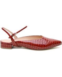 Alterre - Croc-Embossed Pointed Leather Slides - Lyst