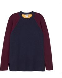 Salts Cashmere - Colour Block Fishermens Rib Crew Neck Sweater - Lyst