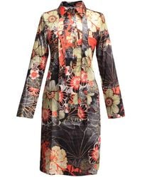 Smart and Joy - Bow-Tie Flower Print Shirt Dress - Lyst