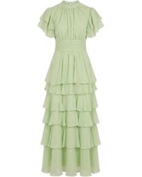 James Lakeland - Tiered Ruffle Maxi Dress – Sage - Lyst