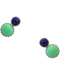 Heather Hawkins Jewelry - Coupled Extra Tiny And Lapis Serrated Studs - Lyst
