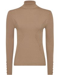 Guinea London - Neutrals Camel Roll Neck Sweater - Lyst