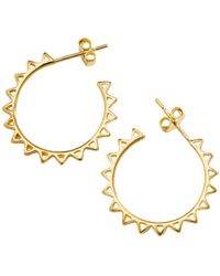 Posh Totty Designs - Plated Sun Ray Open Hoop Earrings - Lyst