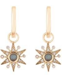 Zohreh - Limited Edition Diamond & Labradorite Star Hoop Earrings 9K - Lyst