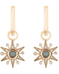 Zohreh V. Jewellery - Limited Edition Diamond & Labradorite Star Hoop Earrings 9k - Lyst