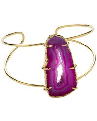 YAA YAA LONDON - Summer Love Magenta Pink Gemstone Cuff Bracelet - Lyst
