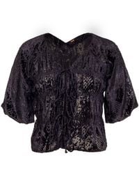 Rose & Nancy - Juniper Snake Velvet Blouse - Lyst