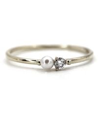 VicStoneNYC Fine Jewelry - Natural Tiny Pearl And Diamond Ring - Lyst