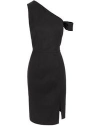 AVENUE No.29 - Asymmetrical Neckline Bodycon Midi Dress - Lyst
