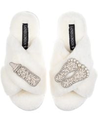 Laines London - Classic Laines Slippers With Pearl New Baby Brooches - Lyst