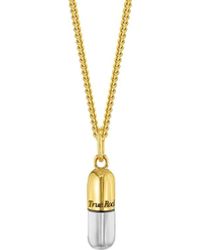 True Rocks - 2 Tone 18kt Gold Plated & Sterling Mini Silver Pill Pendant - Lyst