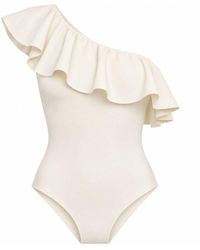 Rive & Rituel - Aelia Ivory One Shoulder Bodysuit - Lyst