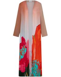 DHARA SHETH DUBAI - Coral Mirage Floral Long Kimono - Lyst