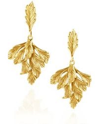 Unaloe - Plated Leaf Drop Earrings – Nature Inspired Statement Earrings – Handmade Italian Jewelry For - Lyst