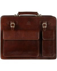 Time Resistance - Leather Satchel Bag Briefcase - Lyst