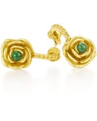 Unaloe - Plated Rose Drop Earrings With Emerald – Earrings For – Jewelry For - Lyst