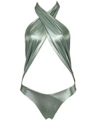 Room 24 - Carol One Piece Metallic Mint - Lyst