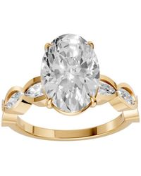 Aya Fine Jewelry - Oval Lab Diamond Engagement Ring Marquise Leaf Vine Ring - Lyst