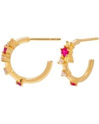 Lavani Jewels - Rose Orchid Flower Hoops - Lyst